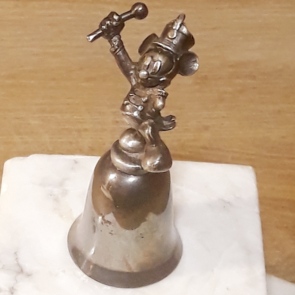 Vtg New England Disney Silver Plated Mickey Mouse Marching Band Bell - Picture 11 of 11